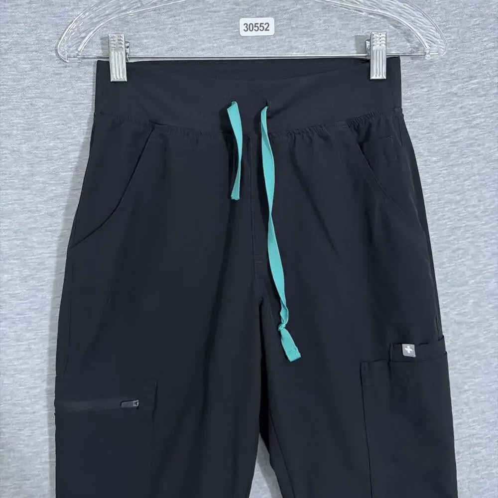 Figs Women’s Size XS/P Black High Waisted Skinny Yola Scrub Lined Pants